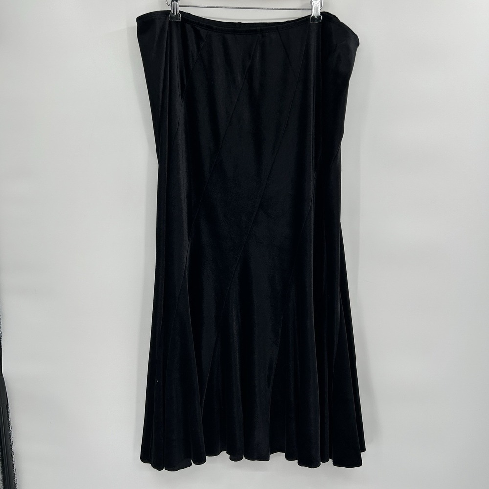 Vintage Y2K Stamp 10 Black Velvet Maxi Skirt XL Whimsigoth Witchy Stevie Nicks